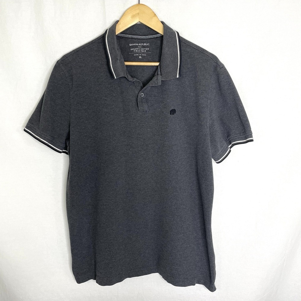 Banana Republic Pique Polo Shirt Mens Extra Large XL Organic Cotton